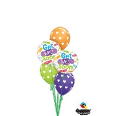 Get Well Soon Band Aid Hearts Balloon Bouquet